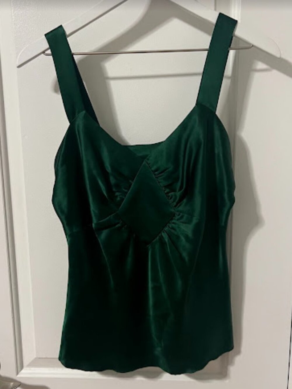 Nine West Vintage Y2K/Late 90s 100% Silk Tank Top Blouse, Emerald Green - Size 6